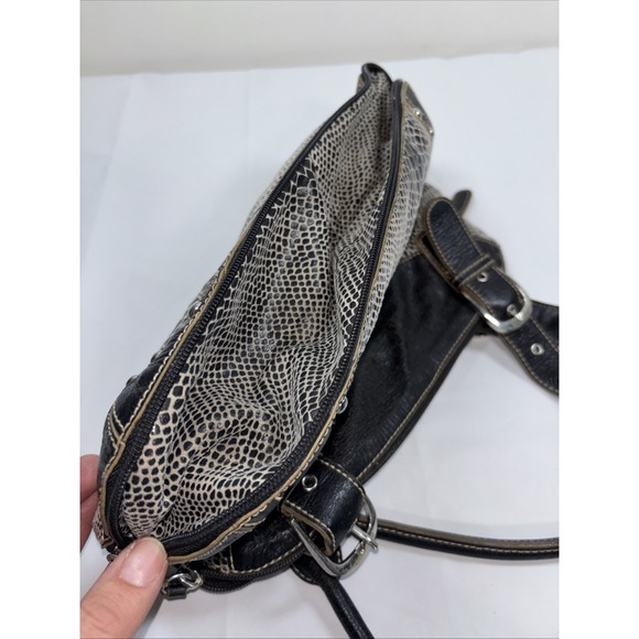 Sharif Studio Faux Snakeskin Shoulder Bag Leather Boho Y2K Purse Studs Expandabl - Picture 11 of 14